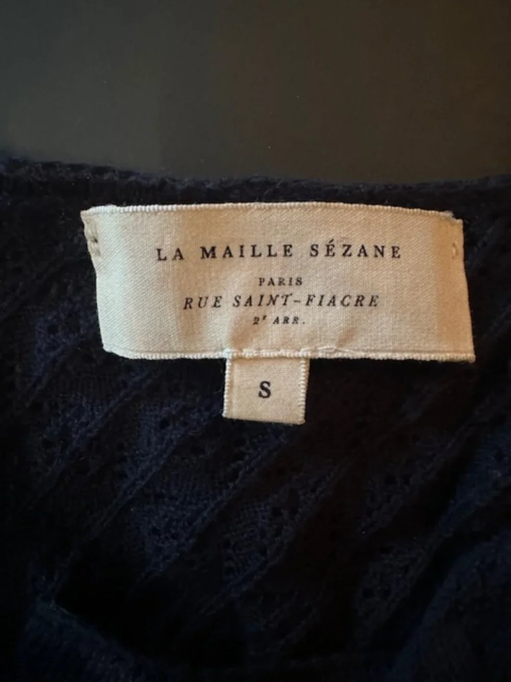 Sezane Adela Cardigan Navy S NWOT - Picture 3 of 3